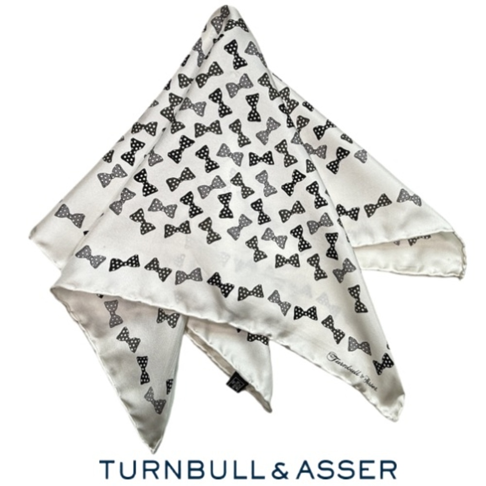 TURNBULL& ASSER | Silk Bow Print Pocket Square Neck Tie Dapper Preppy Formal
